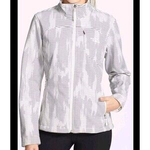 The North Face Apex Bionic Jacket White Black Dot Zip Retail $149.00 EUC Size L